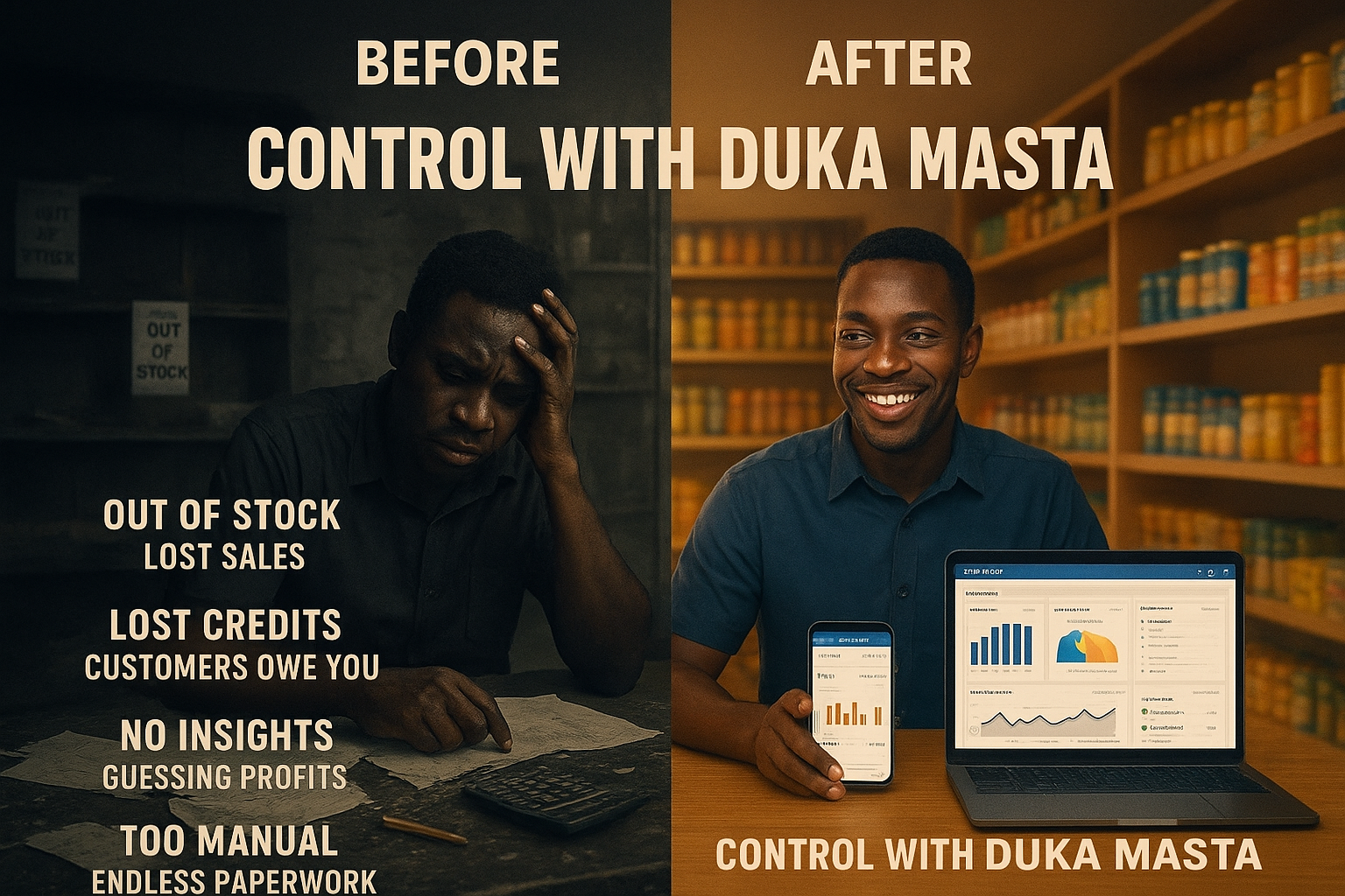Before vs After using Duka Masta